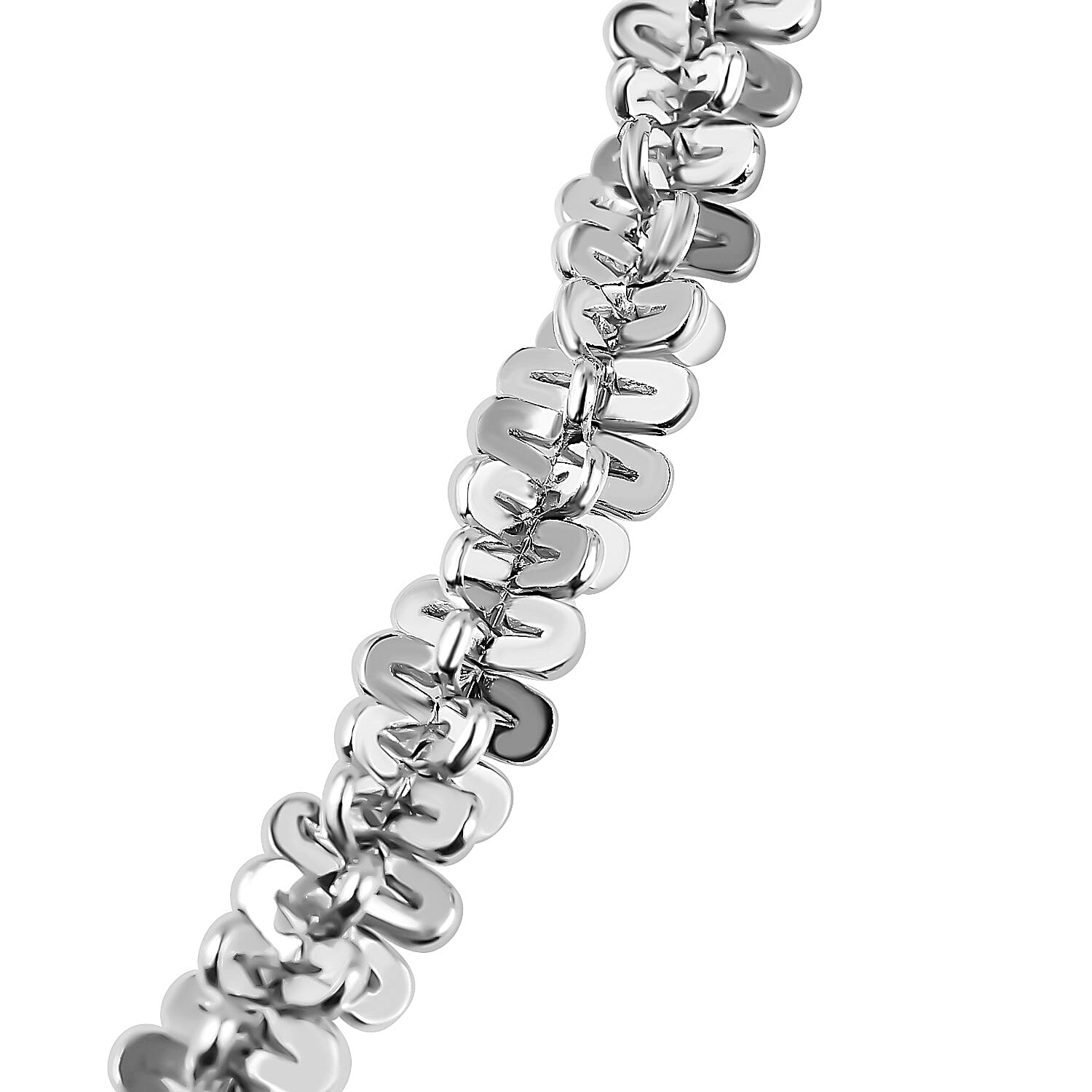 Italian Made - Sterling Silver Twisted Diamond Cut Margarita Necklace (Size - 30), Silver Wt. 50.60 Gms