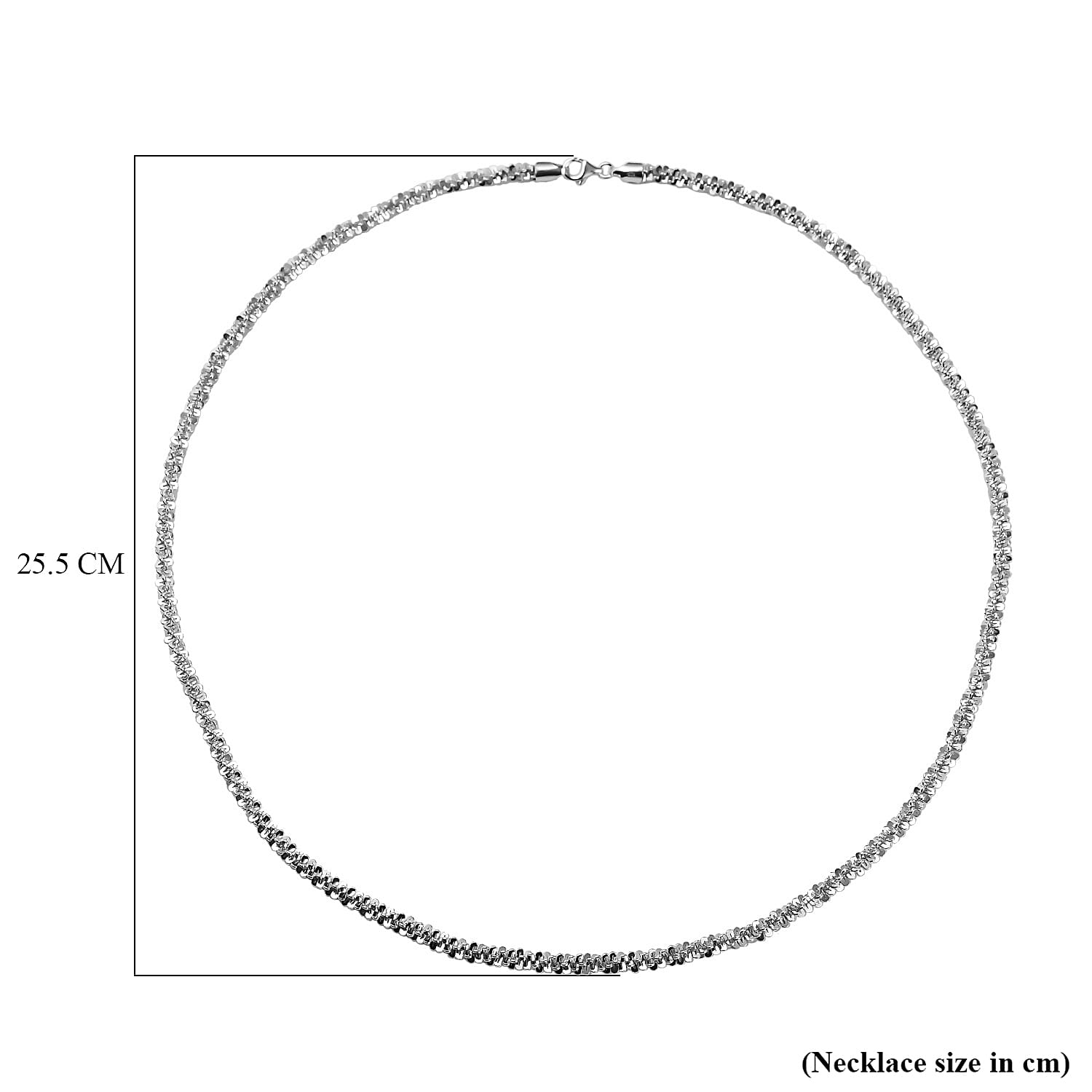 Italian Made - Sterling Silver Twisted Diamond Cut Margarita Necklace (Size - 30), Silver Wt. 50.60 Gms