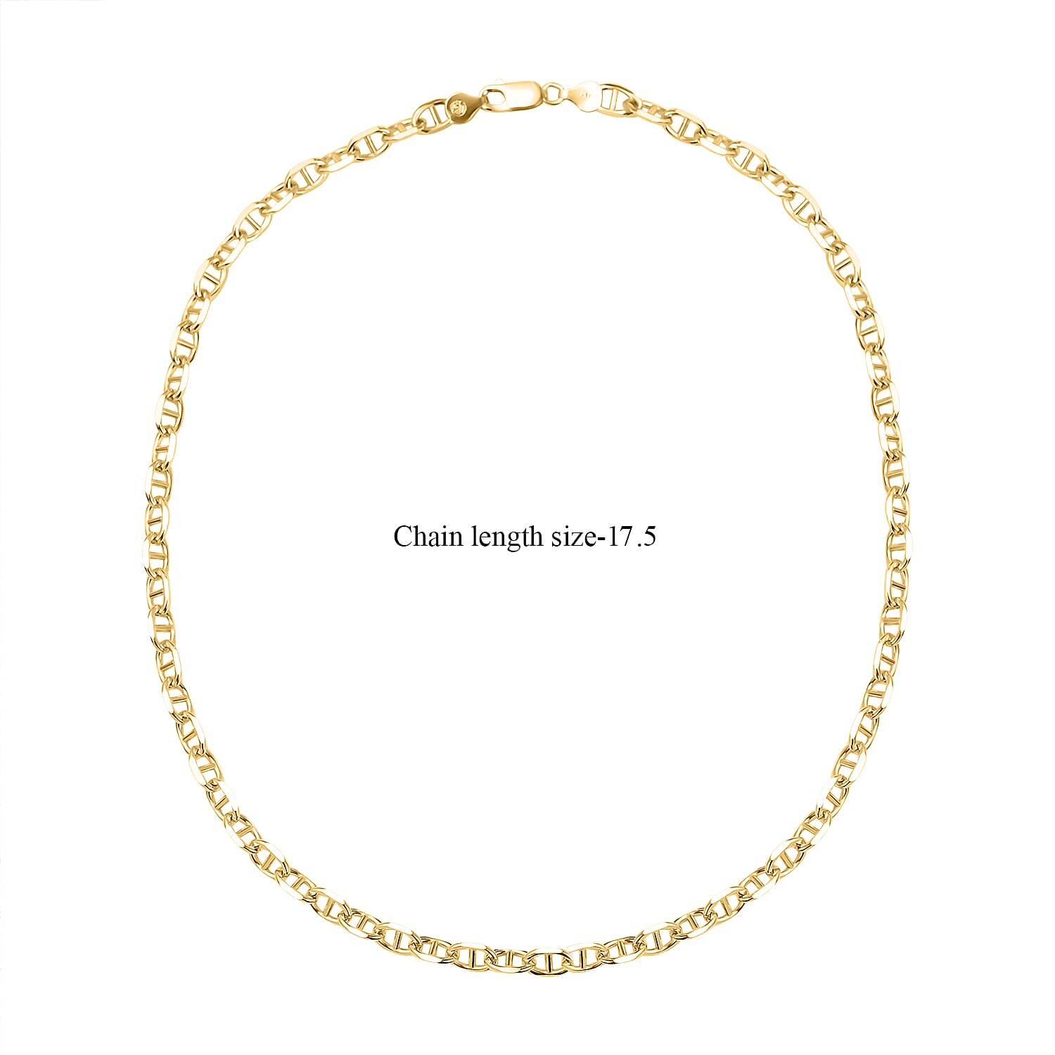 Biggest VICENZA CloseOut 2023- SOLID Mariner Link Necklace in Gold Overlay (Size-20). Silver Wt 24.50 Gms Biggest VICENZA CloseOut 2023- SOLID Mariner Link Necklace in Gold Overlay (Size-20). Silver Wt 24.50 Gms
