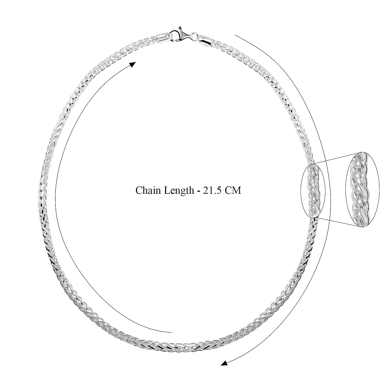 JCK Vegas - Sterling Silver Spiga Necklace (Size - 22), Silver Wt. 32.50 Gms 1 Troy Ounce