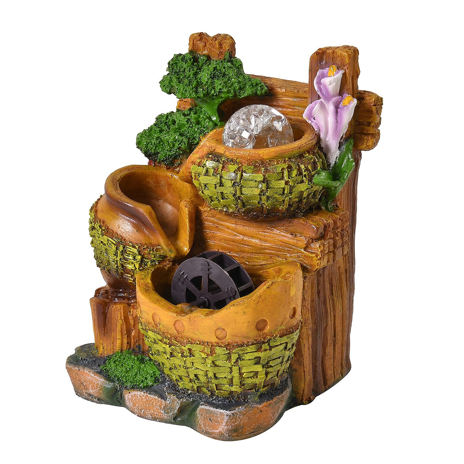 Waterwheel Pattern Fountain (Size 20x16x13 cm) - Multi