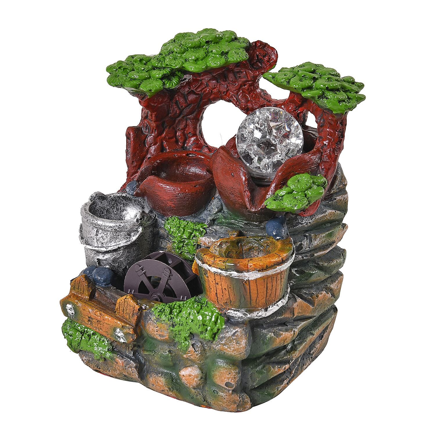 Tree - Waterwheel Pattern Fountain (Size 20x16x12 cm) - Multi