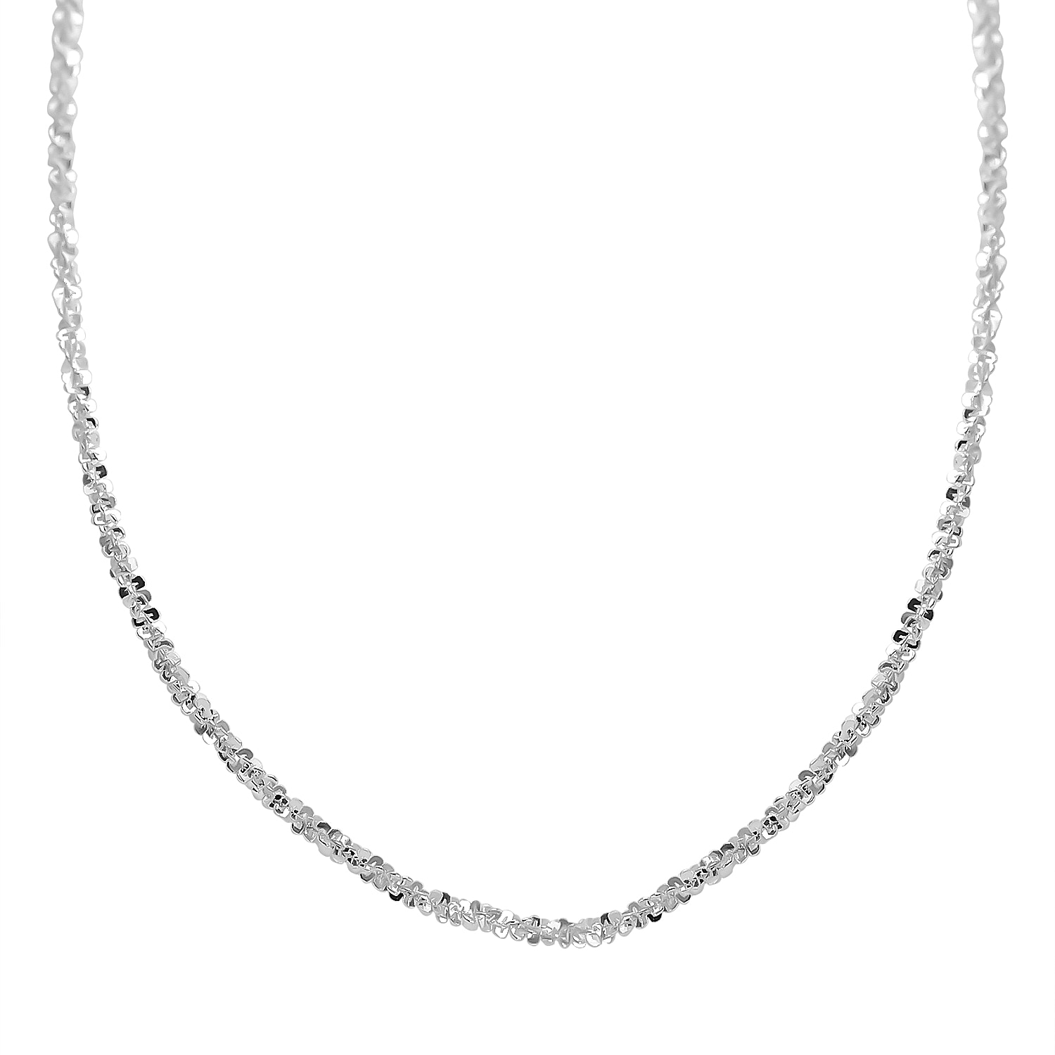 Vicenza Closeout - Sterling Silver Diamond Cut 30 Inch Rock Necklace