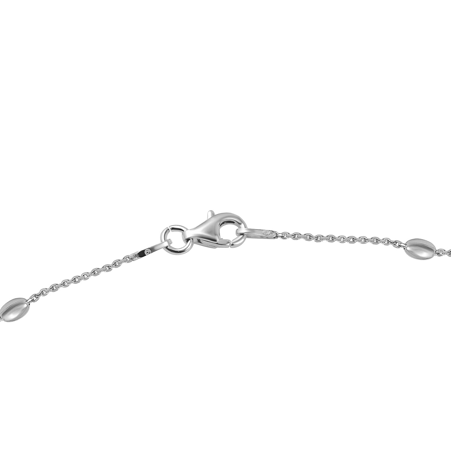 Vicenza Closeout - Sterling Silver Station Oval Necklace (Size - 18)