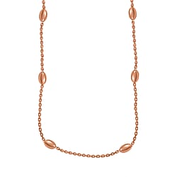 Vicenza Closeout - Rose Gold Overlay Sterling Silver Station Oval Necklace (Size - 18)