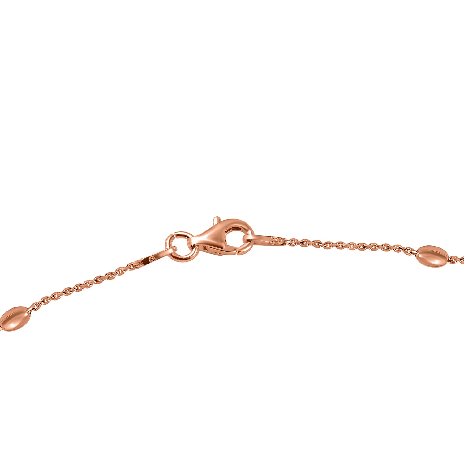 Vicenza Closeout - Rose Gold Overlay Sterling Silver Station Oval Necklace (Size - 18)
