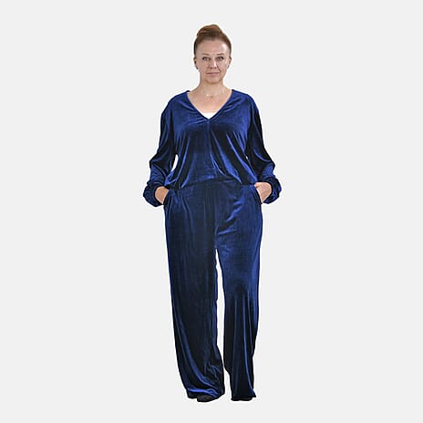 Blue Velvet Trousers (Size XL)