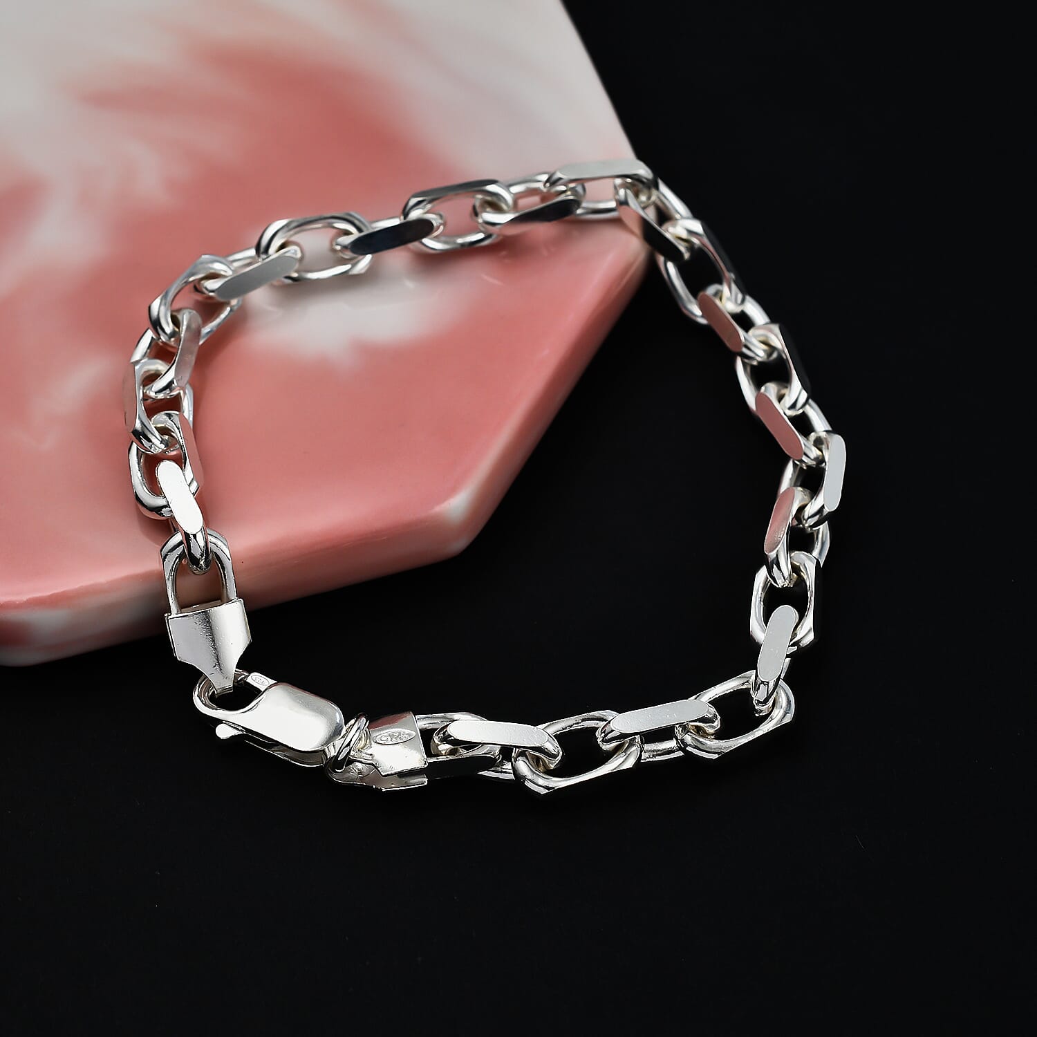 Italian Closeout Sterling Silver Cable Bracelet (Size - 7.5), Silver Wt. 15.50 Gms