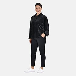 Tamsy Velvet Shirt - Black