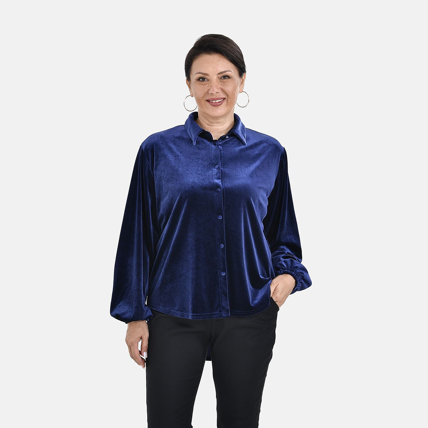 Tamsy Velvet Shirt - Black