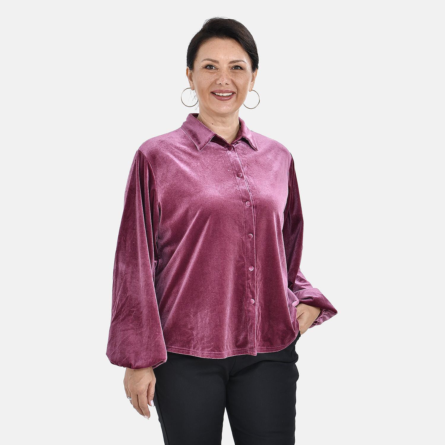 Tamsy Velvet Shirt - Black