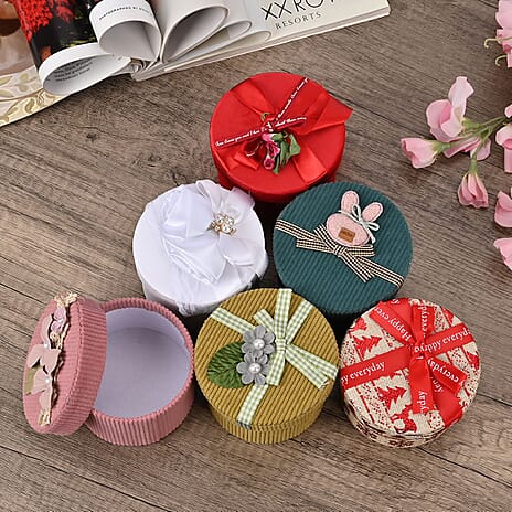 Set of 6 Piece Round Gift Box Multi