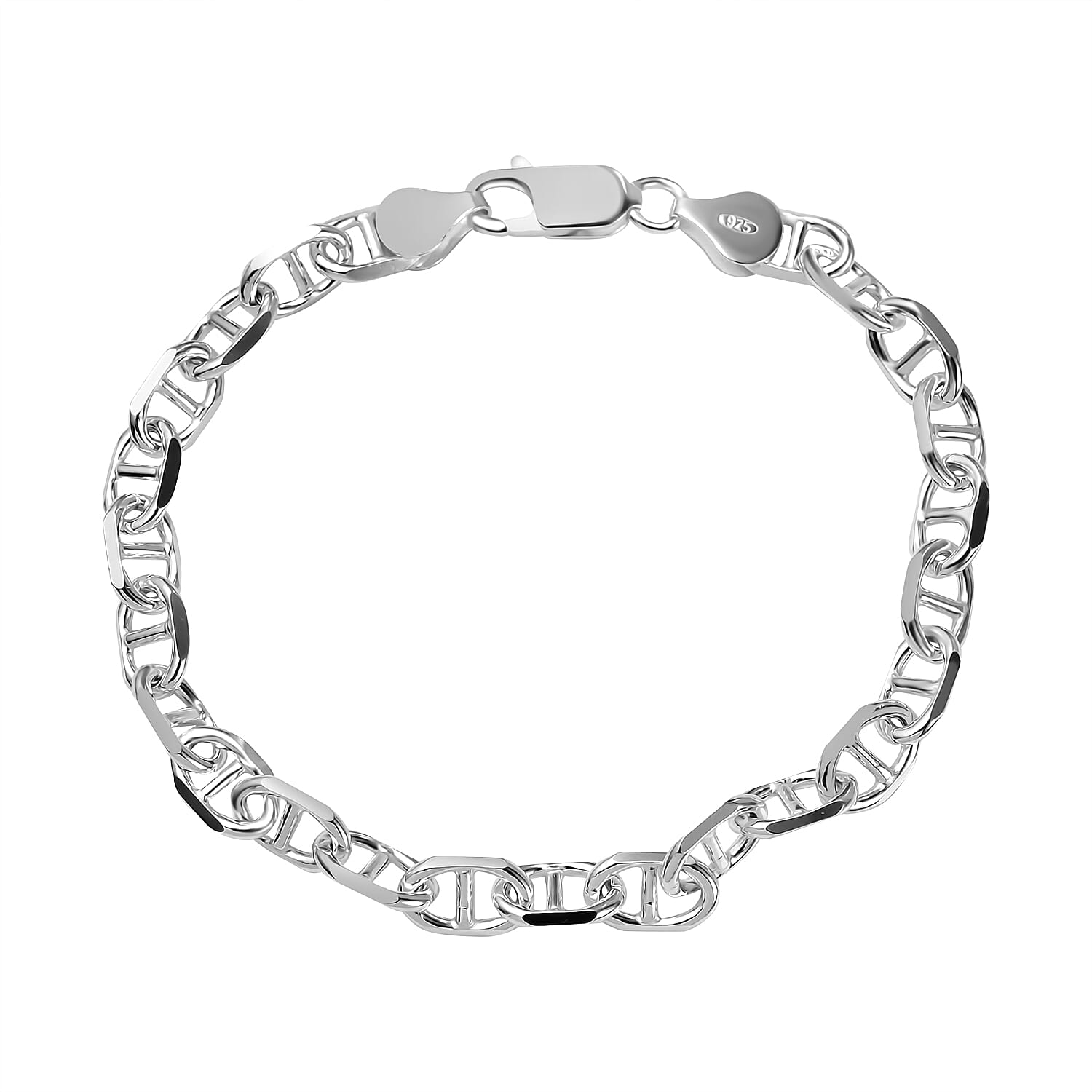 La Bella - Sterling Silver Mariner Bracelet (Size - 7.5), Silver Wt. 9.44 Gms