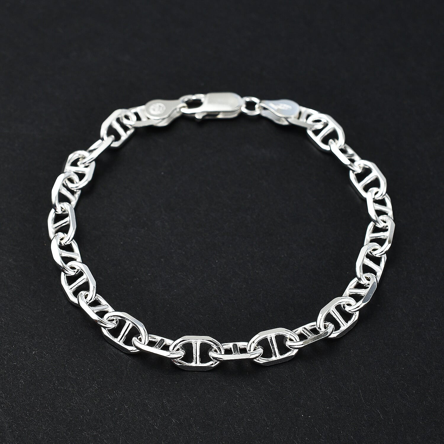 La Bella - Sterling Silver Mariner Bracelet (Size - 7.5), Silver Wt. 9.44 Gms