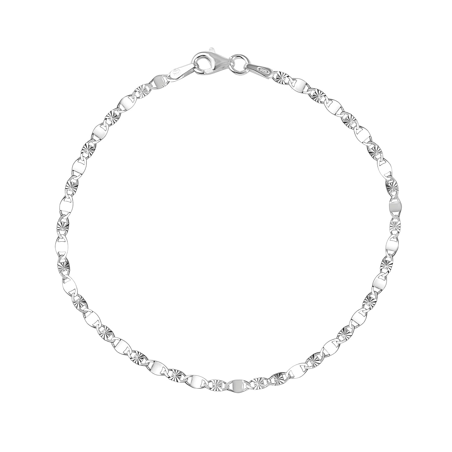Designer Inspired - Italian Made Sterling Silver  Bracelet (Size - 7.5)