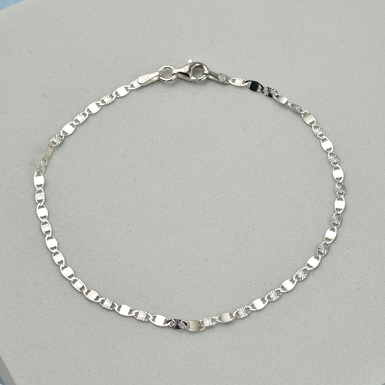 Designer Inspired - Italian Made Sterling Silver  Bracelet (Size - 7.5)