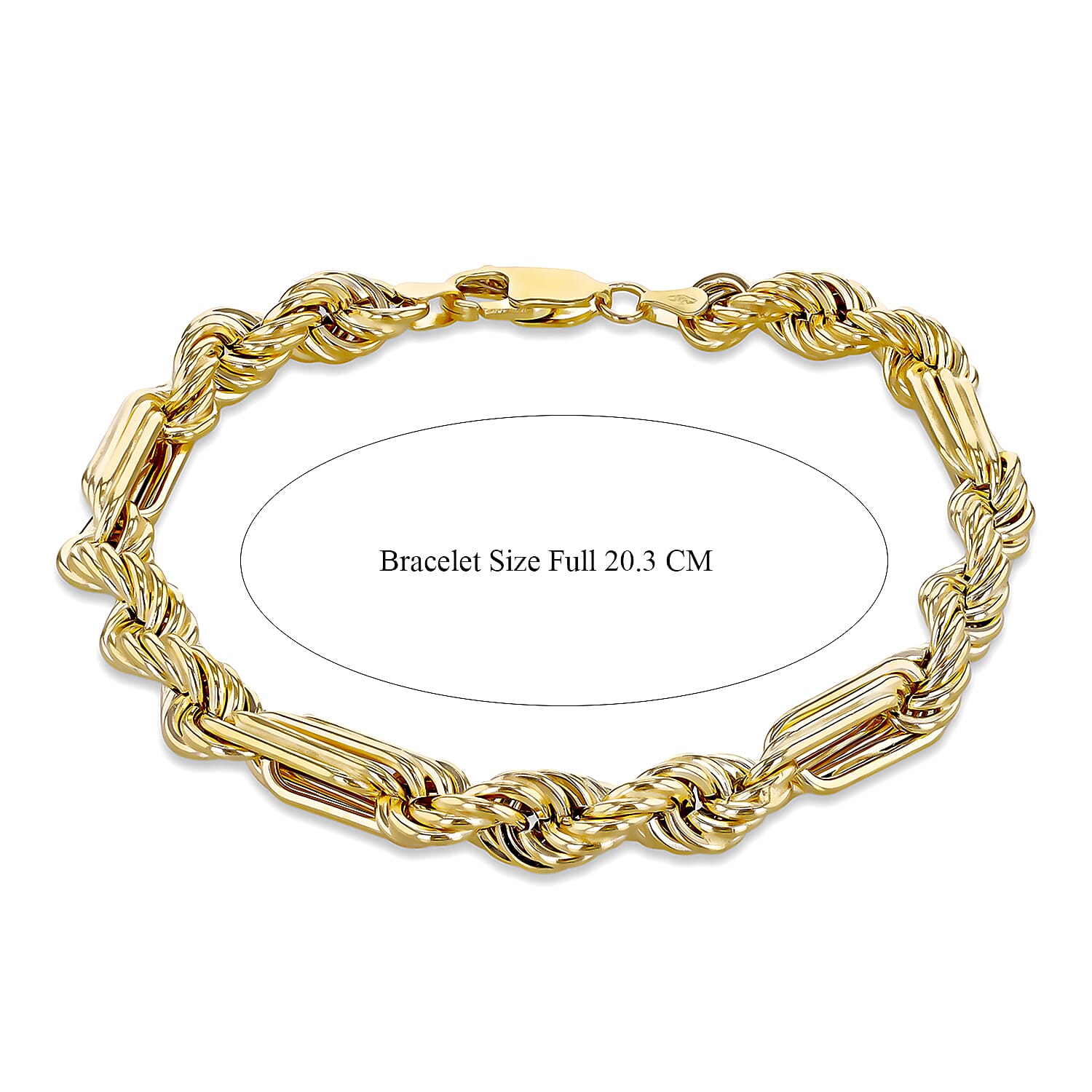 9K Yellow Gold  Bracelet (Size - 8),  Gold Wt. 8.1 Gms