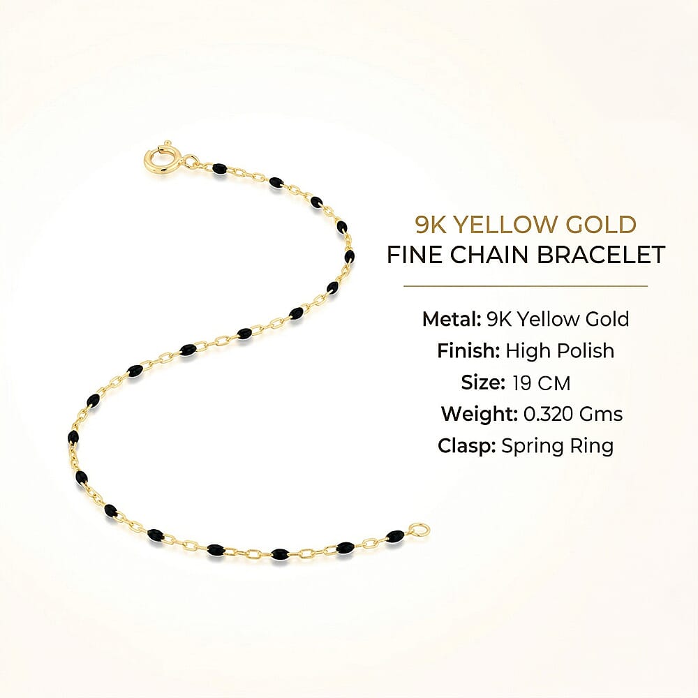 9K Yellow Gold  Bracelet (Size - 7),  Gold Wt. 0.32 Gms