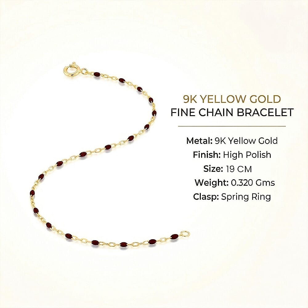 9K Yellow Gold  Bracelet (Size - 7),  Gold Wt. 0.32 Gms