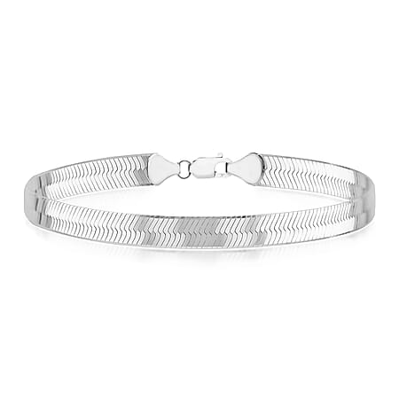 Triple Herringbone Bracelet 7.5 Inch in Sterling Silver