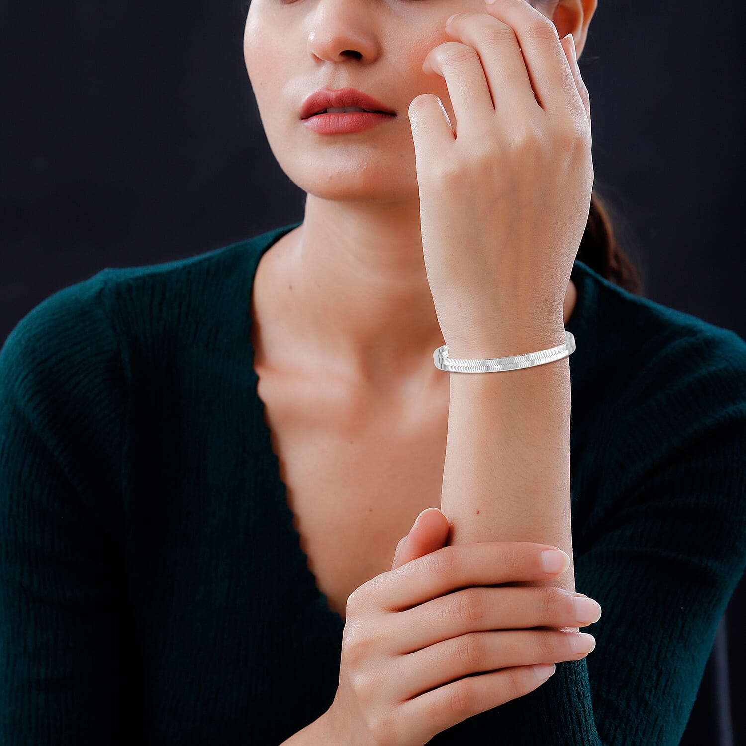 Sterling Silver Bracelet (Size - 7.5),  Silver Wt. 5.5 Gms