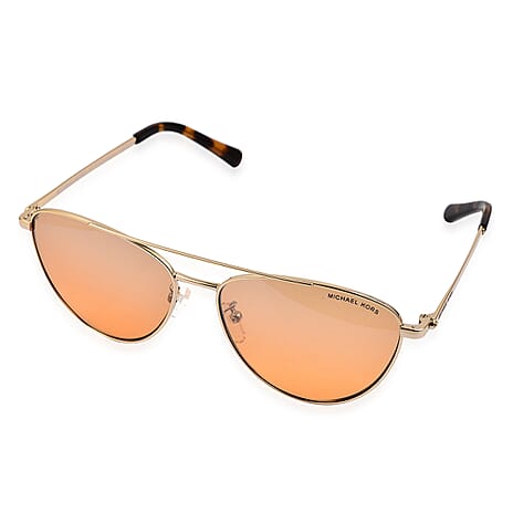Designer Closeout Buy- MICHAEL KORS Sunglasses Pilot Shape Metal Sunglasses - Gold