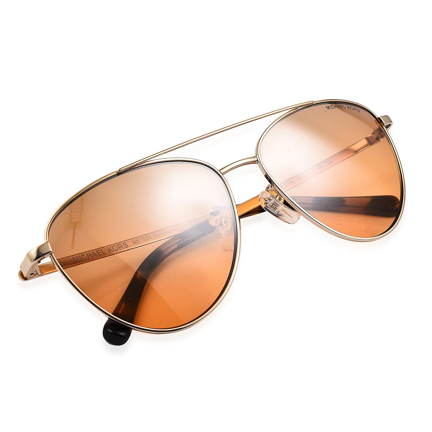 Designer Closeout Buy- MICHAEL KORS Sunglasses Pilot Shape Metal Sunglasses - Gold