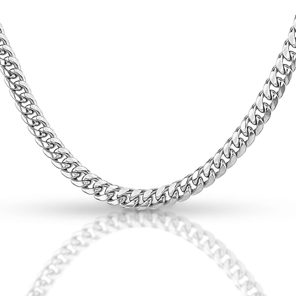 Rounded Cuban Chain 20 Inch in Sterling Silver - 7567490 - TJC