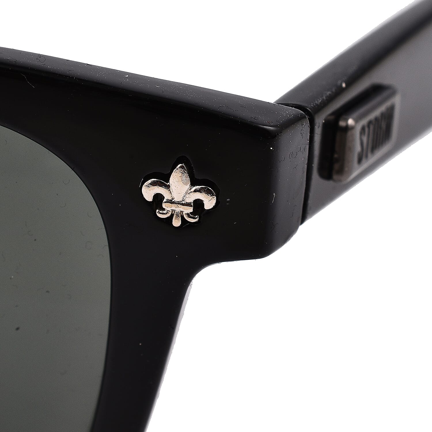 Closeout Deal Storm Wayfarer Sunglasses with Grey Lenses - Black