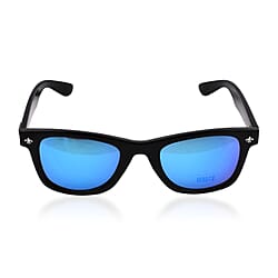 Closeout Deal Storm Wayfarer Sunglasses with Grey Lenses - Black