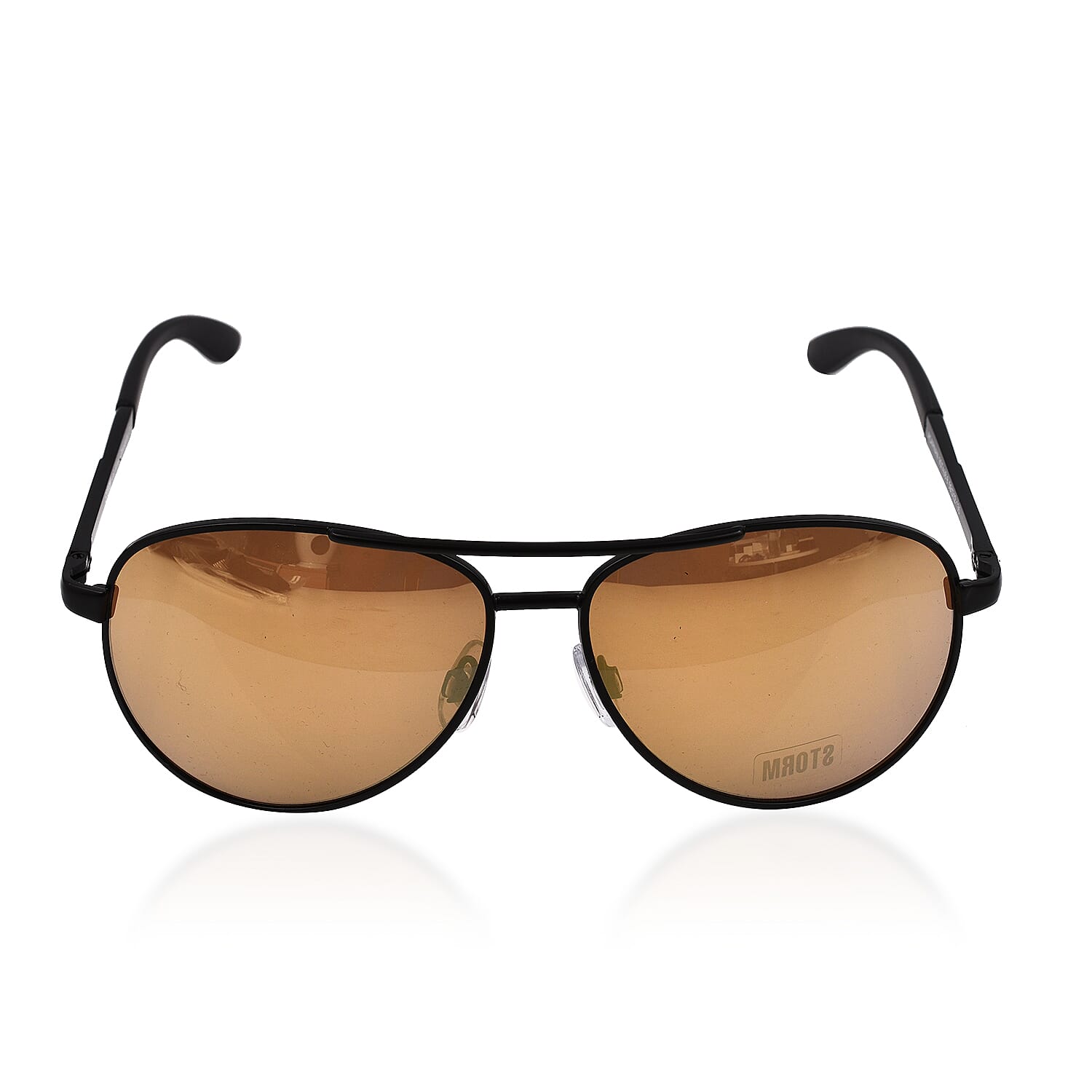 Aviator with Flash Blue Lenses - Black