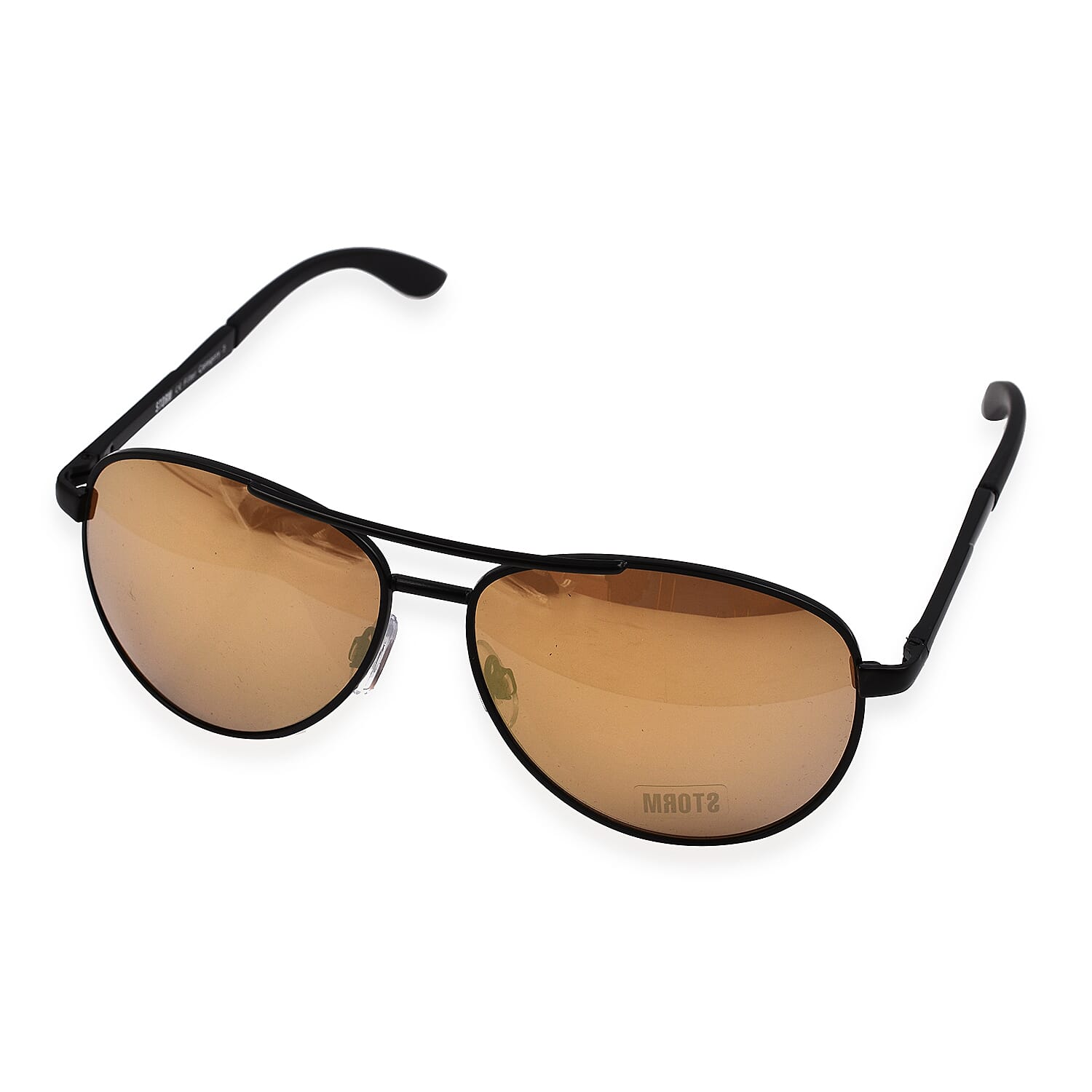 Aviator with Flash Blue Lenses - Black