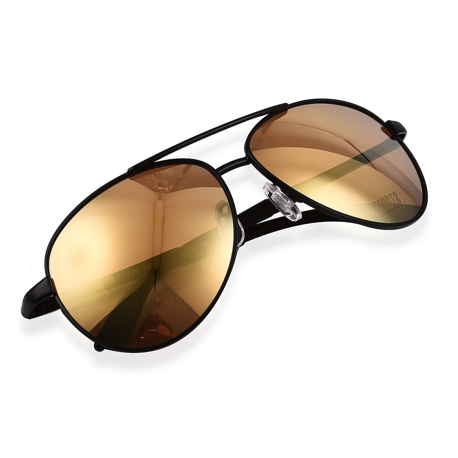 Aviator with Flash Blue Lenses - Black