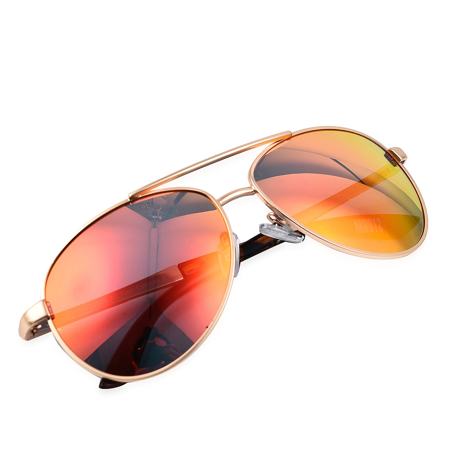 Closeout Deal Storm Aviator with Multicolour Flash Lenses - Gold
