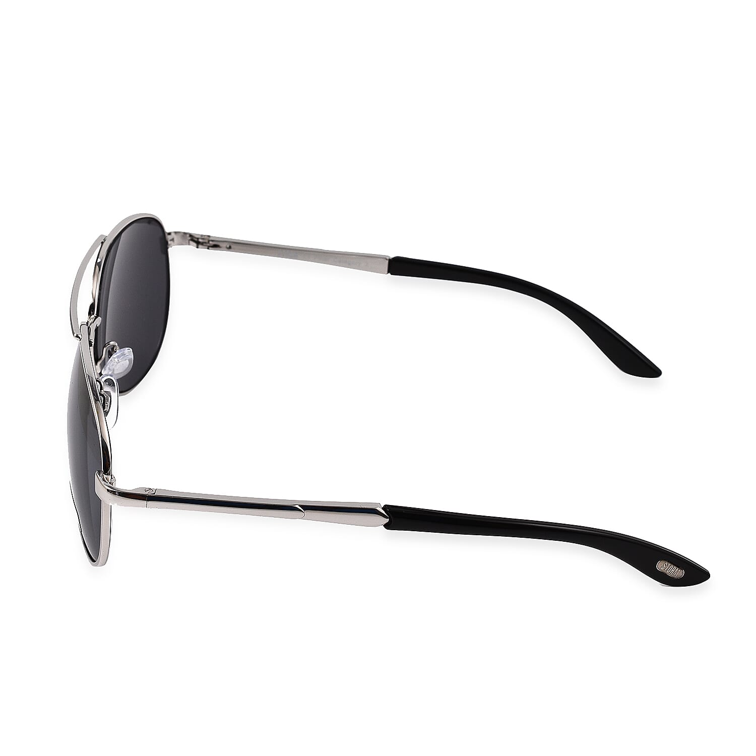 Closeout Deal Storm Aviator Sunglasses with Black Lenses - Silver