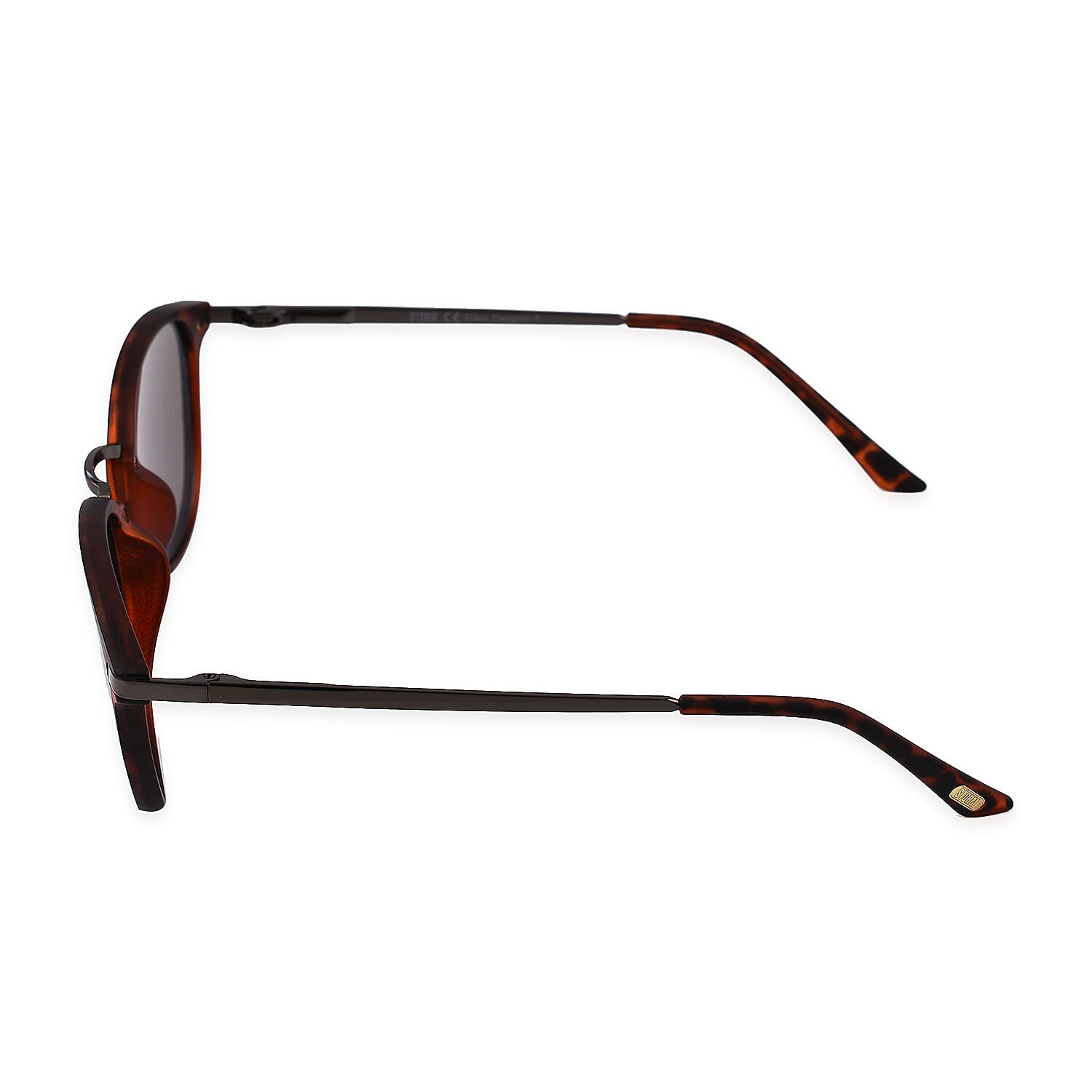 Closeout Deal Storm Retro Panto Sunglasses with Blue Lenses - Tortoise