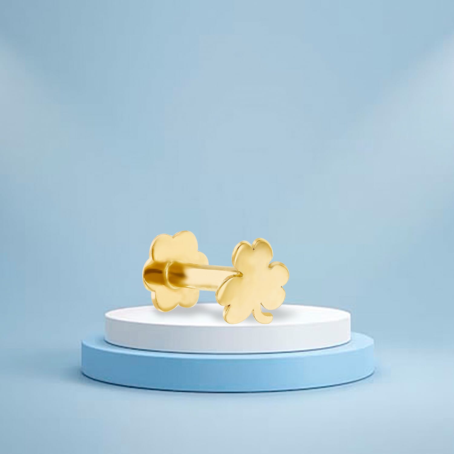 9K Yellow Gold  Earring,  Gold Wt. 0.1 Gms