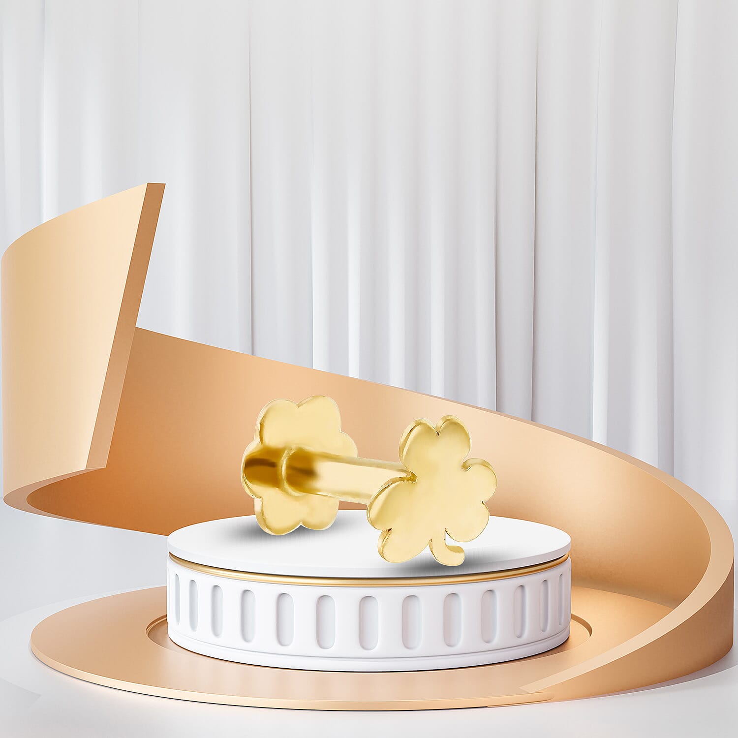 9K Yellow Gold  Earring,  Gold Wt. 0.1 Gms