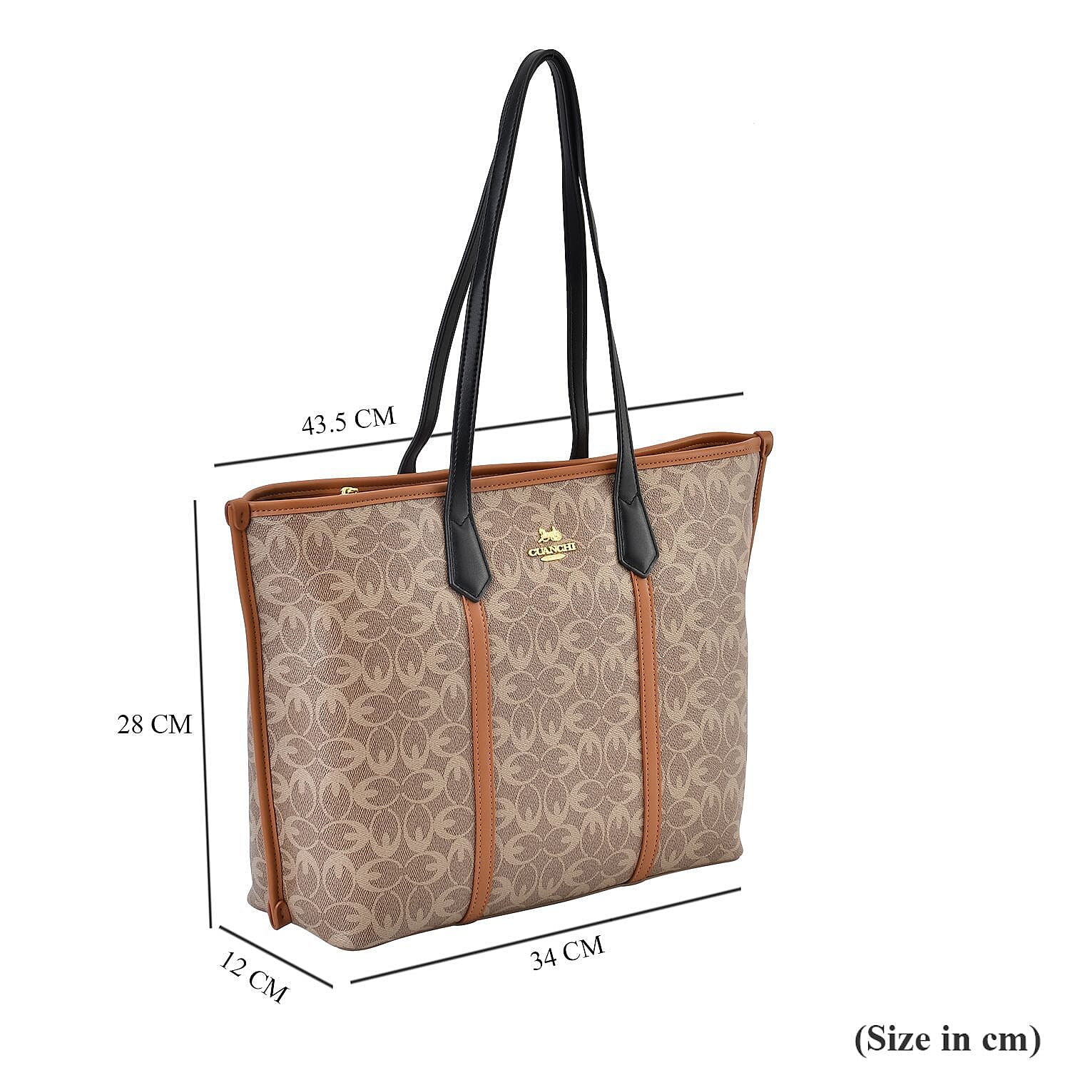 GUANCHI New York Tote Bag With Wristlet - Tan GUANCHI New York Tote Bag With Wristlet - Tan