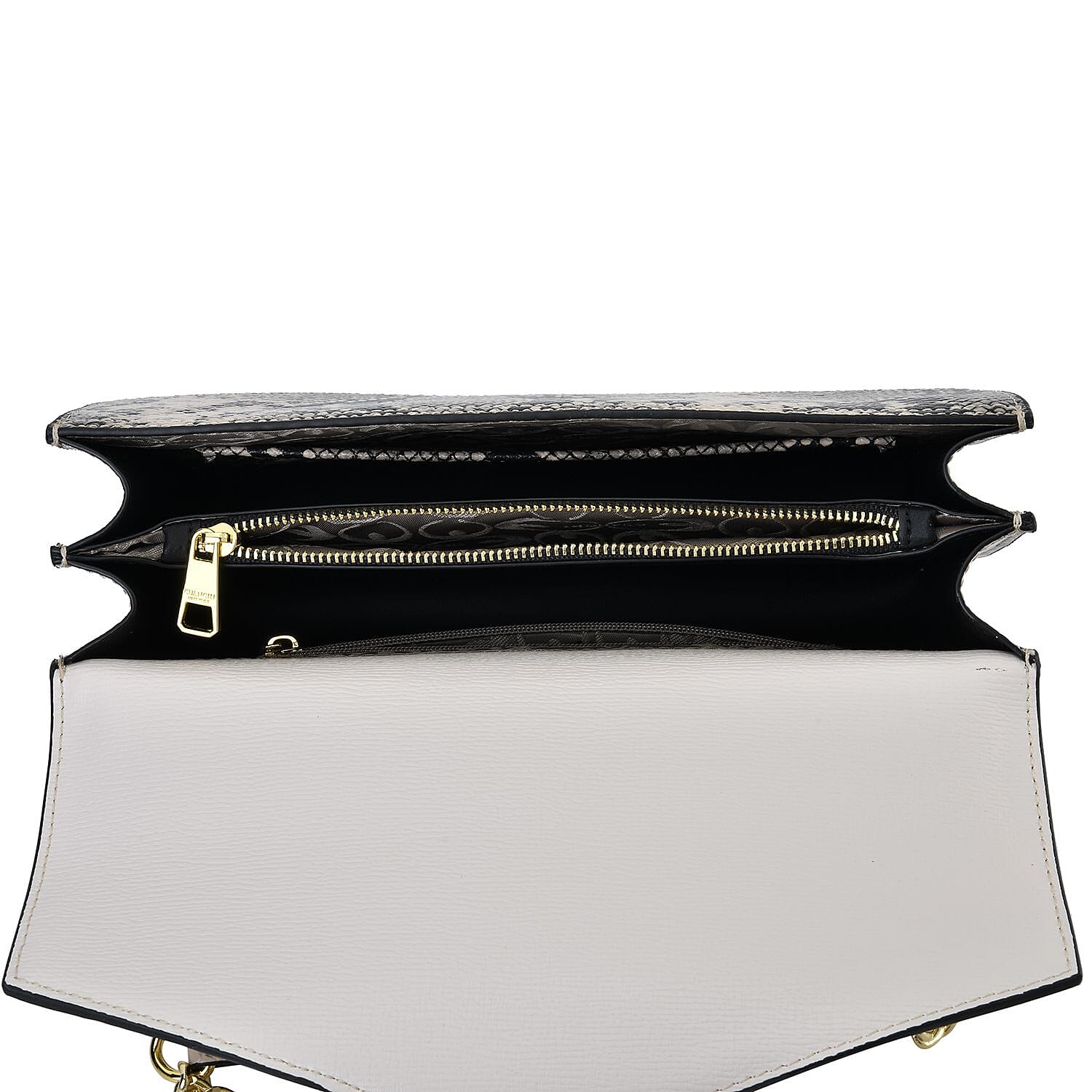 New Designer Launch GUANCHI New York Snakeskin Crossbody Bag - White - Black