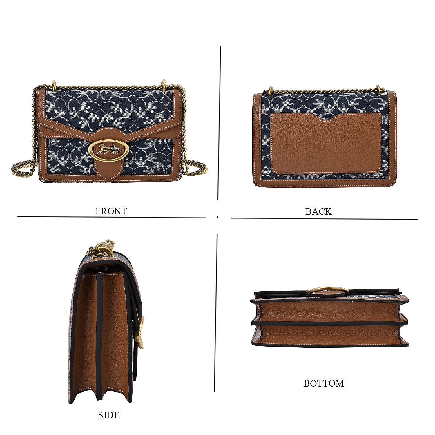 New Designer Launch GUANCHI New York Oval Pattern Crossbody Bag - Blue Oxford