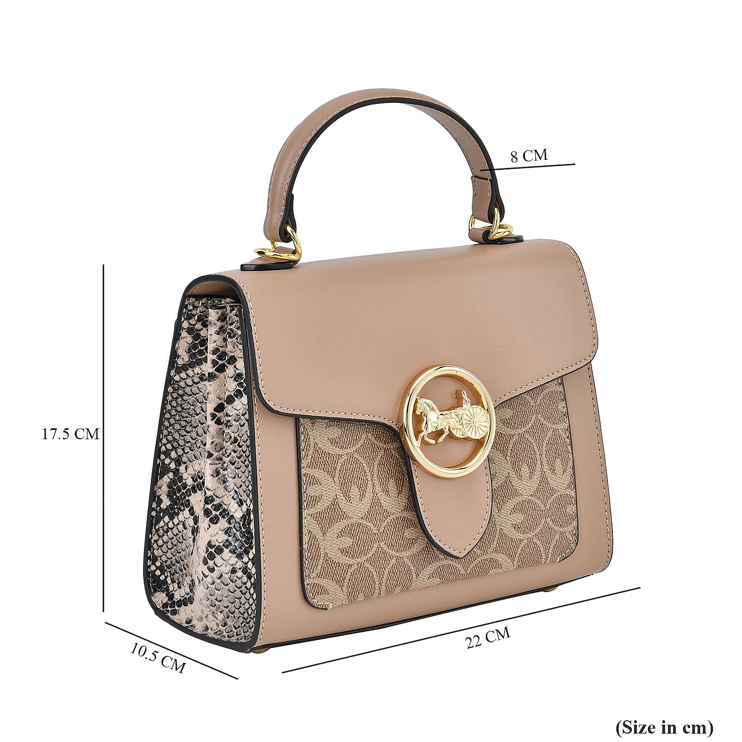 New Designer Launch GUANCHI New York Oval Pattern Cossbody Bag With Handle Drop - Shoulder Strap - Apricot