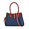 Dot Pattern Crossbody Bag With 2 Exterior Zipper Pockets & Handle Drop - Blue