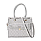 CloseOut- Croc Pattern Crossbody Bag With Front Pocket & Handle Drop - Grey