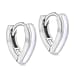 Black Enamel V Shape Huggie Hoop Earrings in Sterling Silver Rhodium Plated
