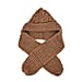 Double Layered 2 in 1 Knitted Hooded Scarf - Brown