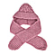 2 in 1 Knitted Hooded Scarf - Pink