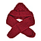 Double Layered 2 in 1 Knitted Hooded Scarf - Red