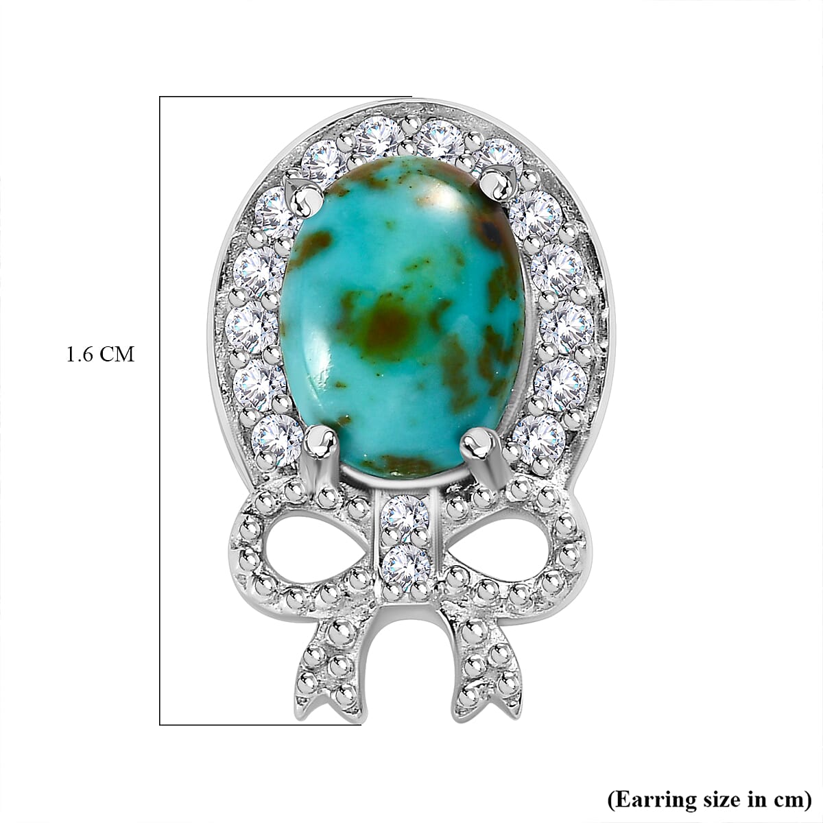Sierra Nevada Turquoise and Natural Zircon Earrings in Platinum Overlay Sterling Silver 3.16 Ct.