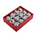 Set of 12 Santa Claus with Bird Pattern Christmas Decoration Balls with Ribbon and Gift Box- White & Red
